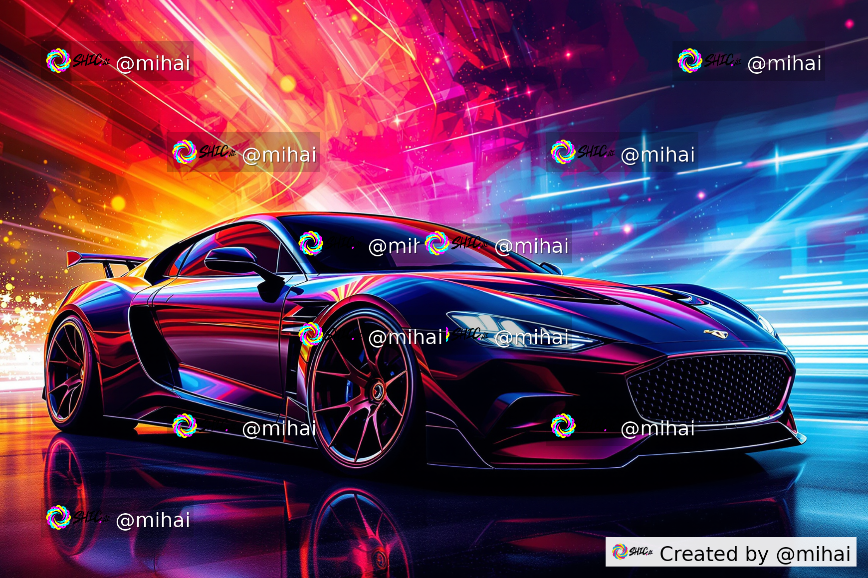 Cool Car High Contrast Poster