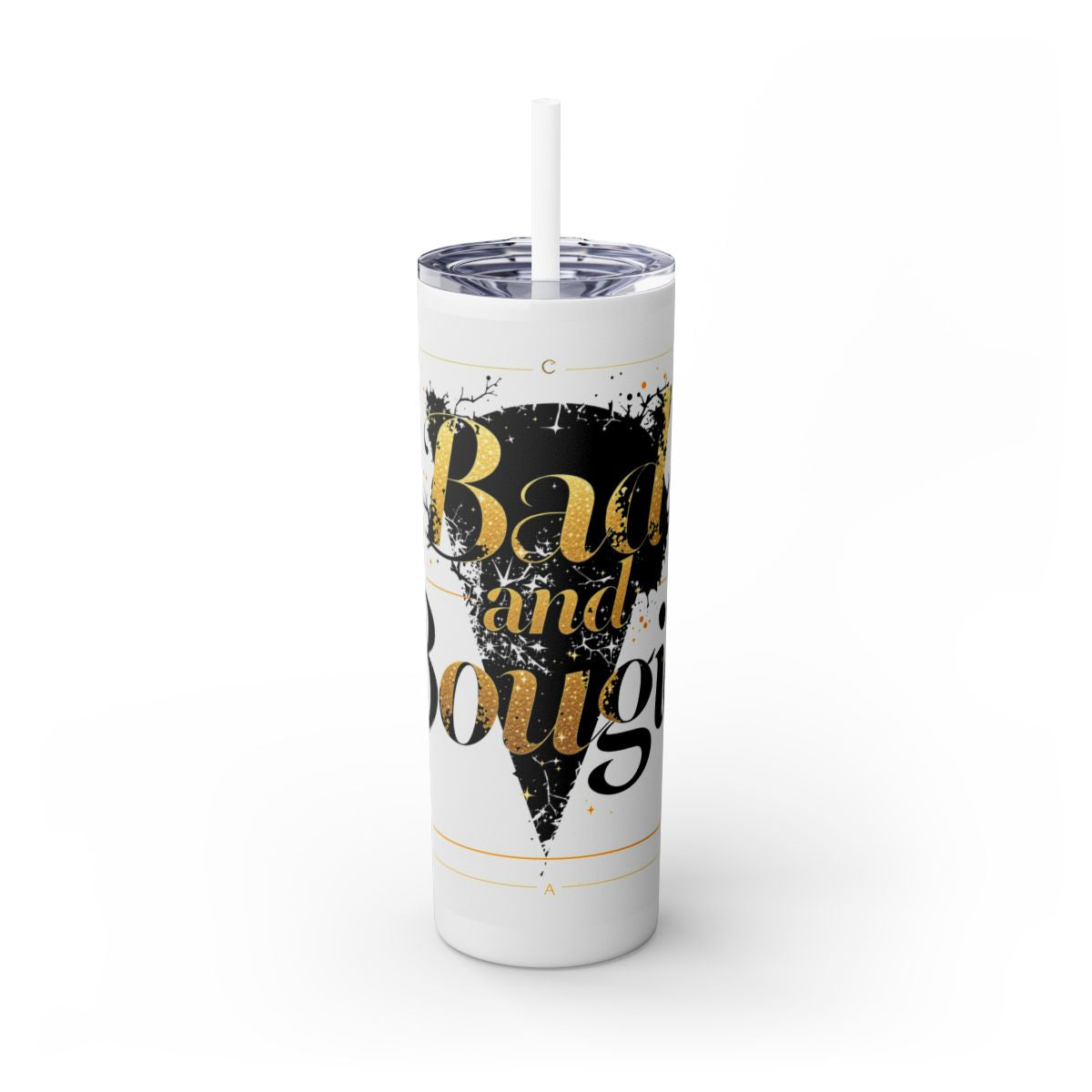 Color: White | Size: 20oz | Product: Bad and Bougie Graphic Design Tumbler | Category: Unisex