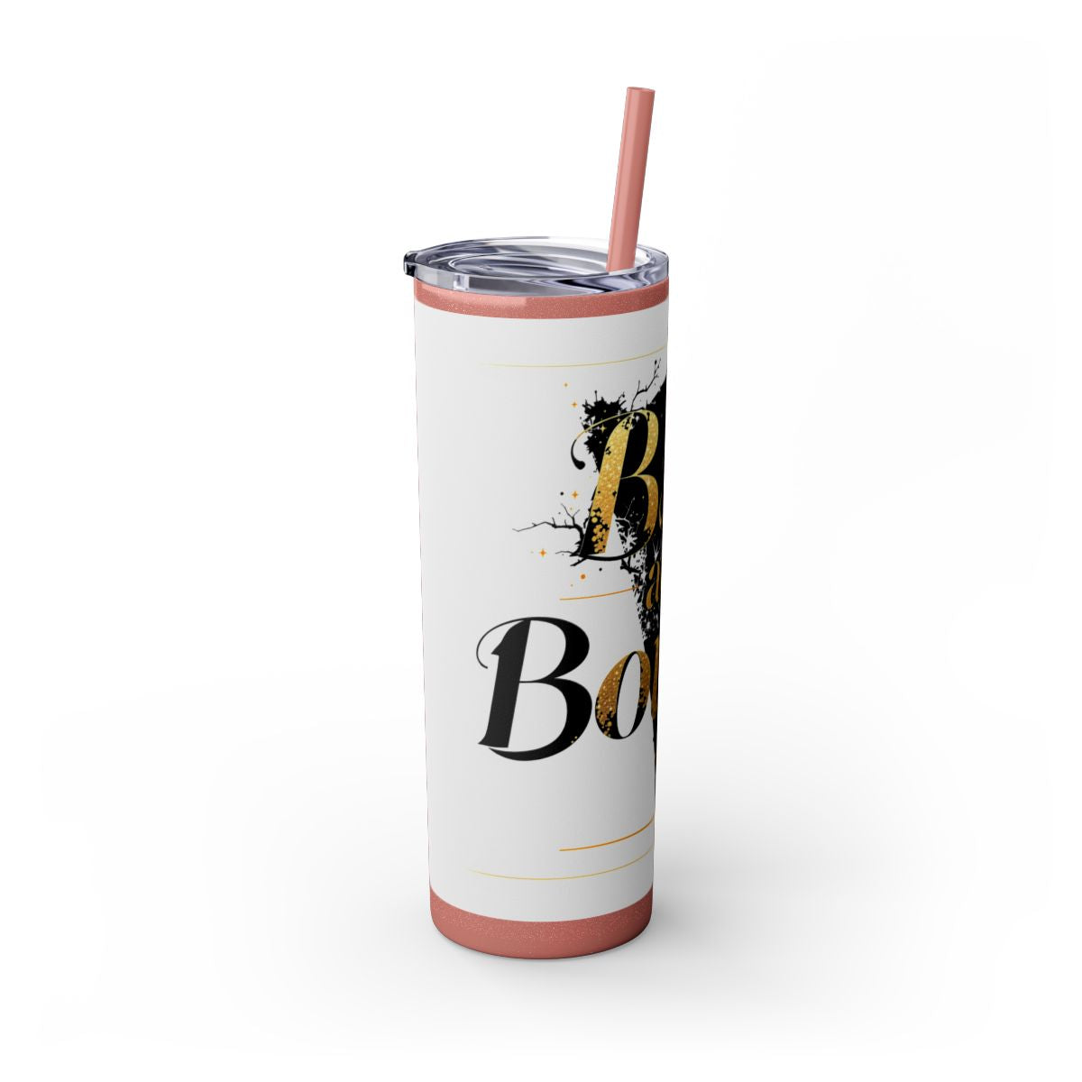 Color: Glitter Dusty Rose | Size: 20oz | Product: Bad and Bougie Graphic Design Tumbler | Category: Unisex