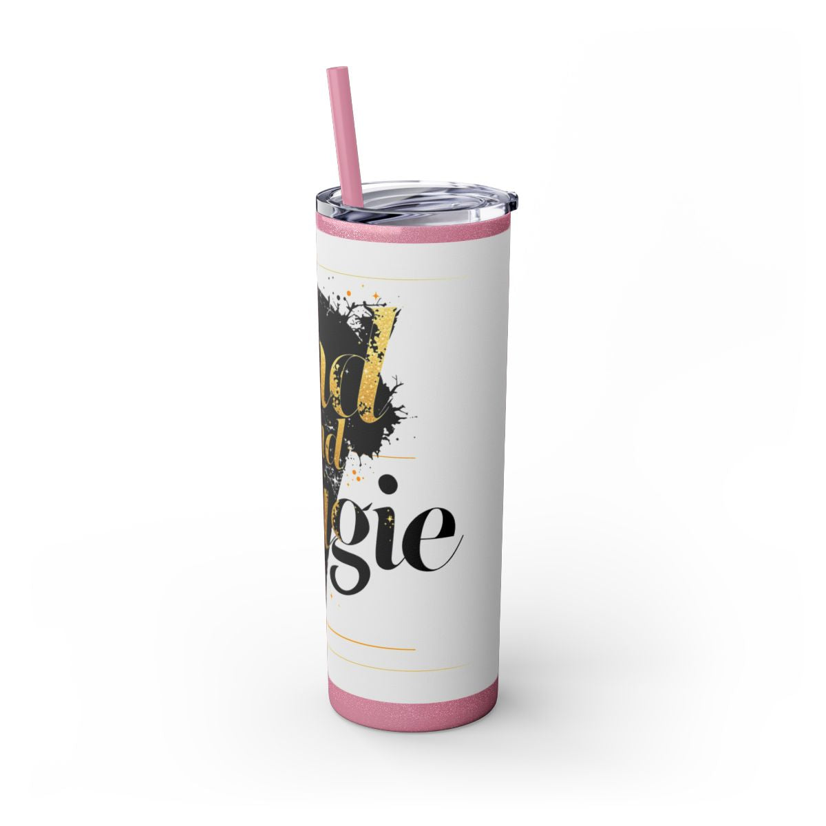 Color: Glitter Magic Pink | Size: 20oz | Product: Bad and Bougie Graphic Design Tumbler | Category: Unisex