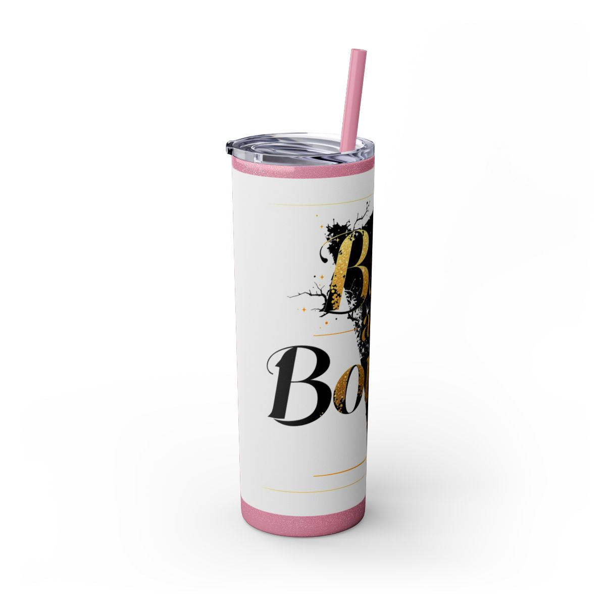 Color: Glitter Magic Pink | Size: 20oz | Product: Bad and Bougie Graphic Design Tumbler | Category: Unisex