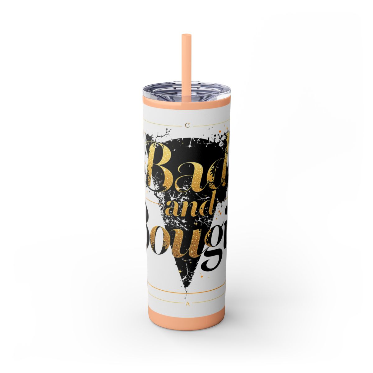 Color: Glitter Blush | Size: 20oz | Product: Bad and Bougie Graphic Design Tumbler | Category: Unisex