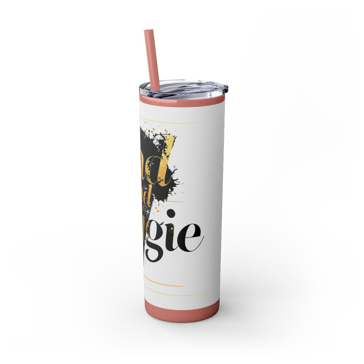 Color: Glitter Dusty Rose | Size: 20oz | Product: Bad and Bougie Graphic Design Tumbler | Category: Unisex