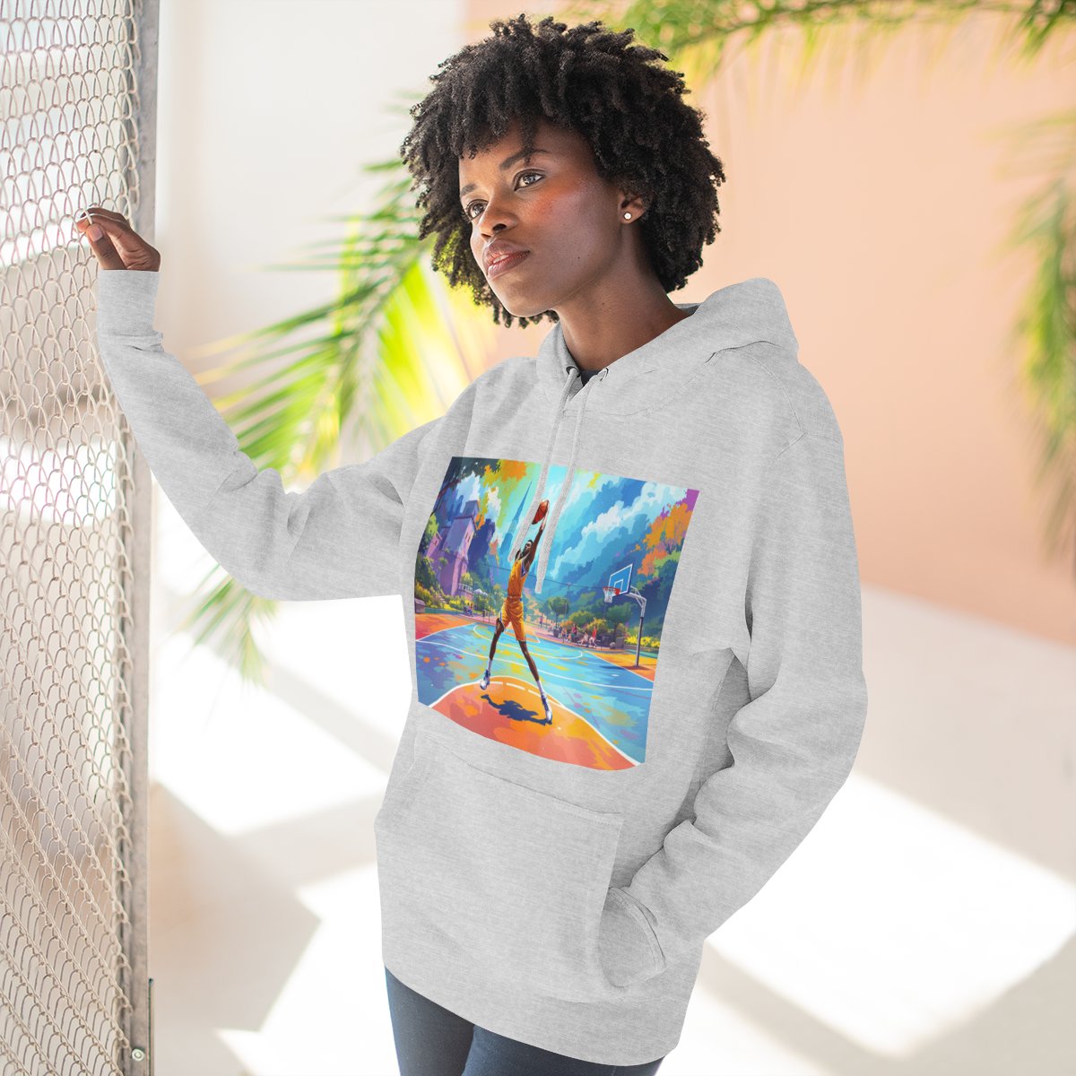 Color: Heather Grey | Size: S | Product: Basketball Action Dynamic Hoodie | Category: Unisex