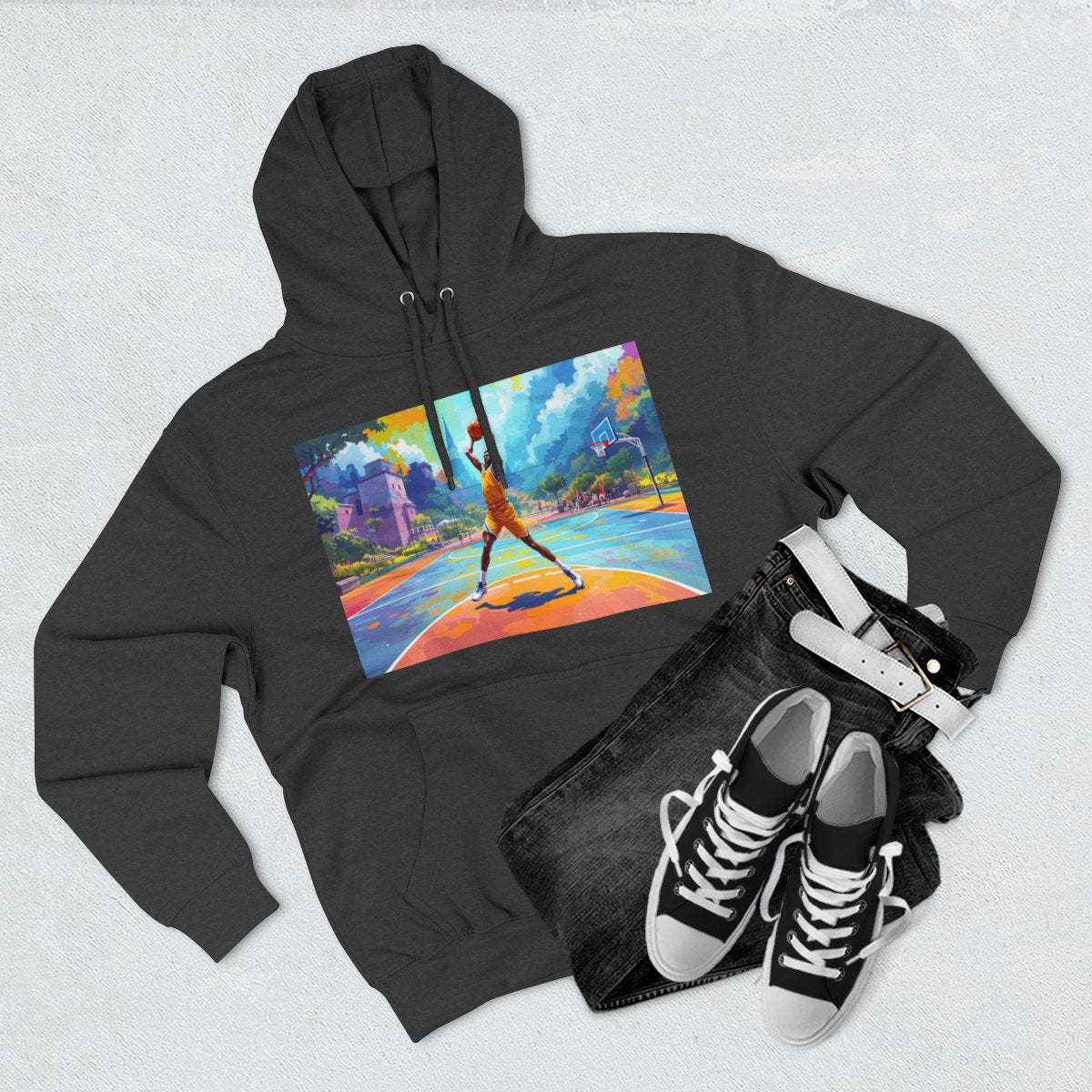 Color: Charcoal Heather | Size: S | Product: Basketball Action Dynamic Hoodie | Category: Unisex