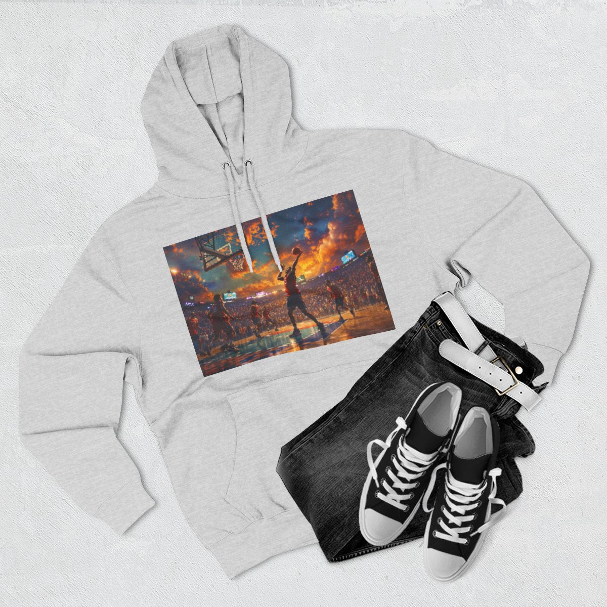 Color: Heather Grey | Size: S | Product: Basketball Game Vibrant Hoodie | Category: Unisex