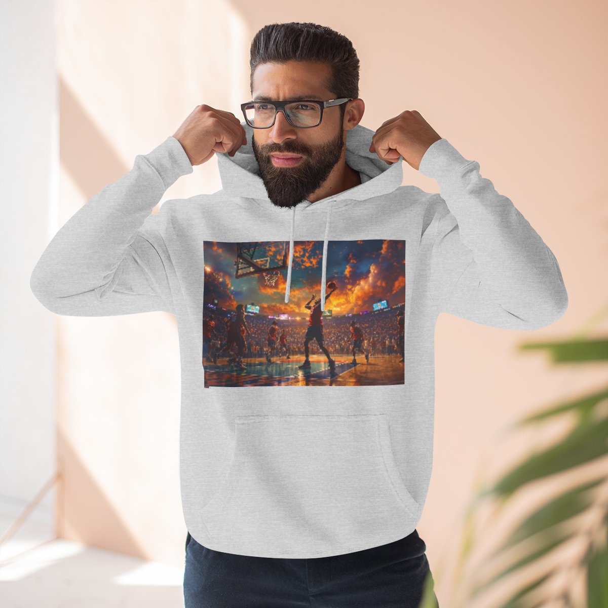Color: Heather Grey | Size: S | Product: Basketball Game Vibrant Hoodie | Category: Unisex