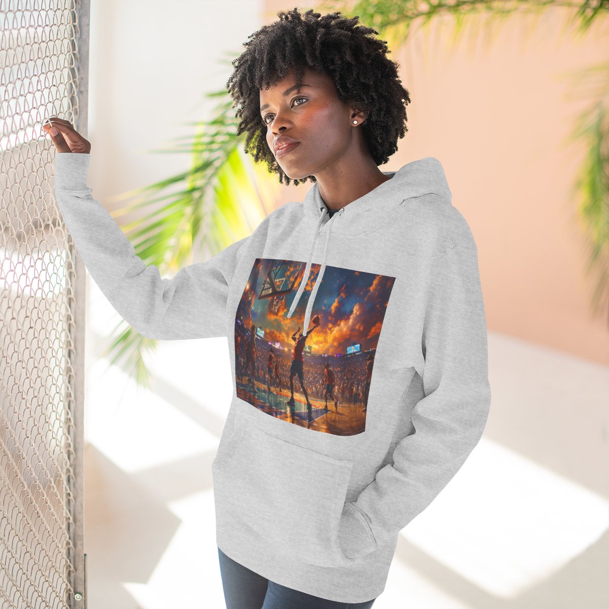 Color: Heather Grey | Size: S | Product: Basketball Game Vibrant Hoodie | Category: Unisex