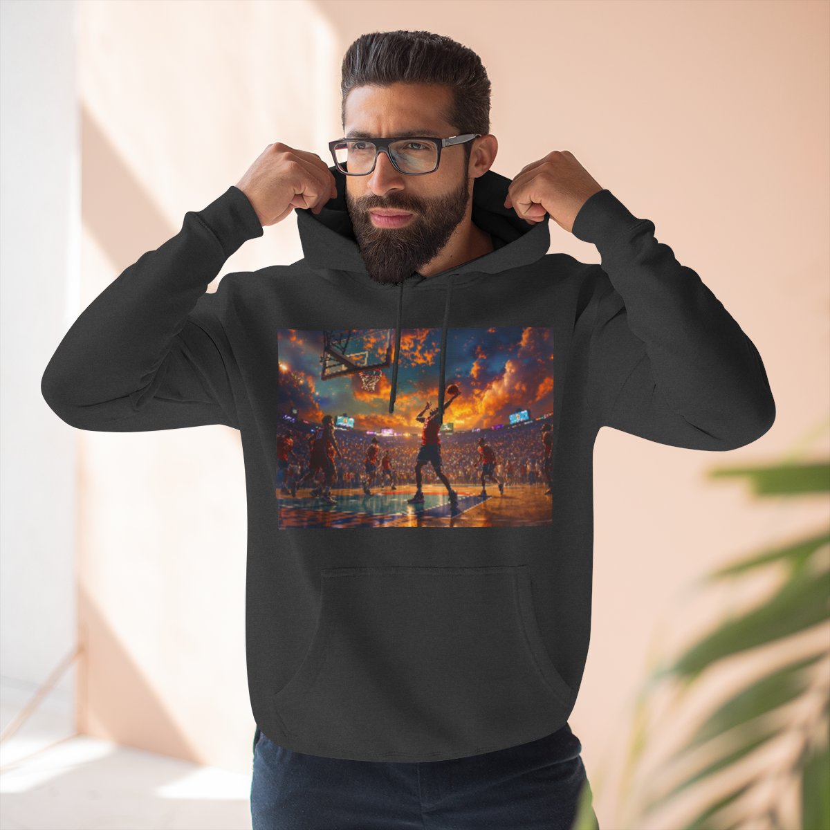 Color: Charcoal Heather | Size: S | Product: Basketball Game Vibrant Hoodie | Category: Unisex