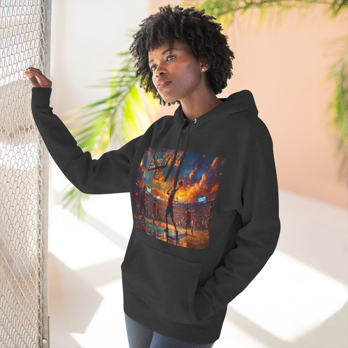 Color: Charcoal Heather | Size: S | Product: Basketball Game Vibrant Hoodie | Category: Unisex