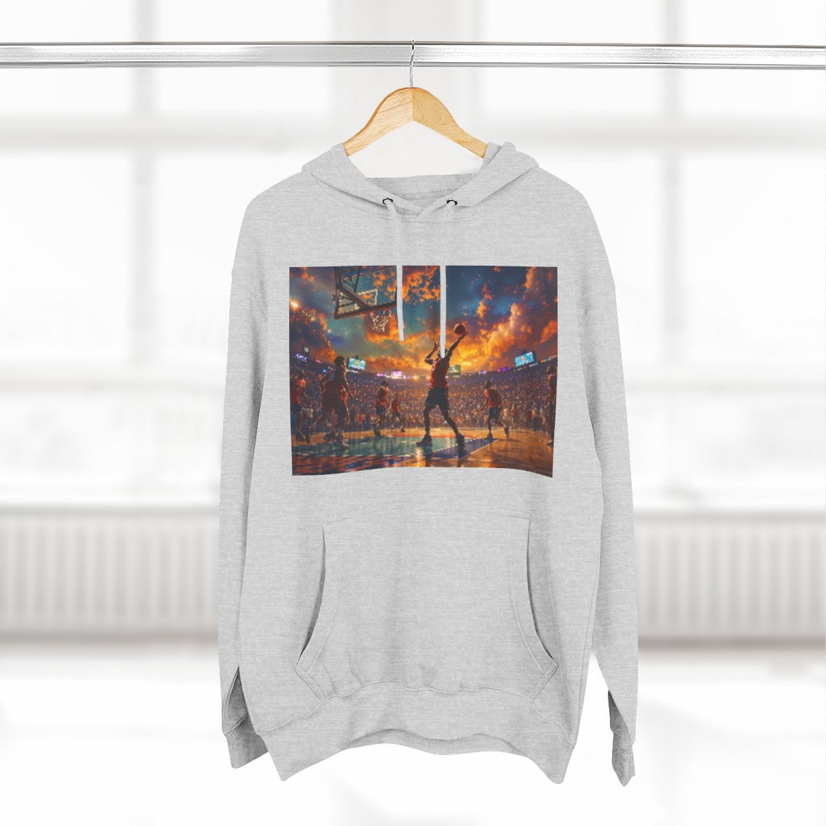 Color: Heather Grey | Size: S | Product: Basketball Game Vibrant Hoodie | Category: Unisex