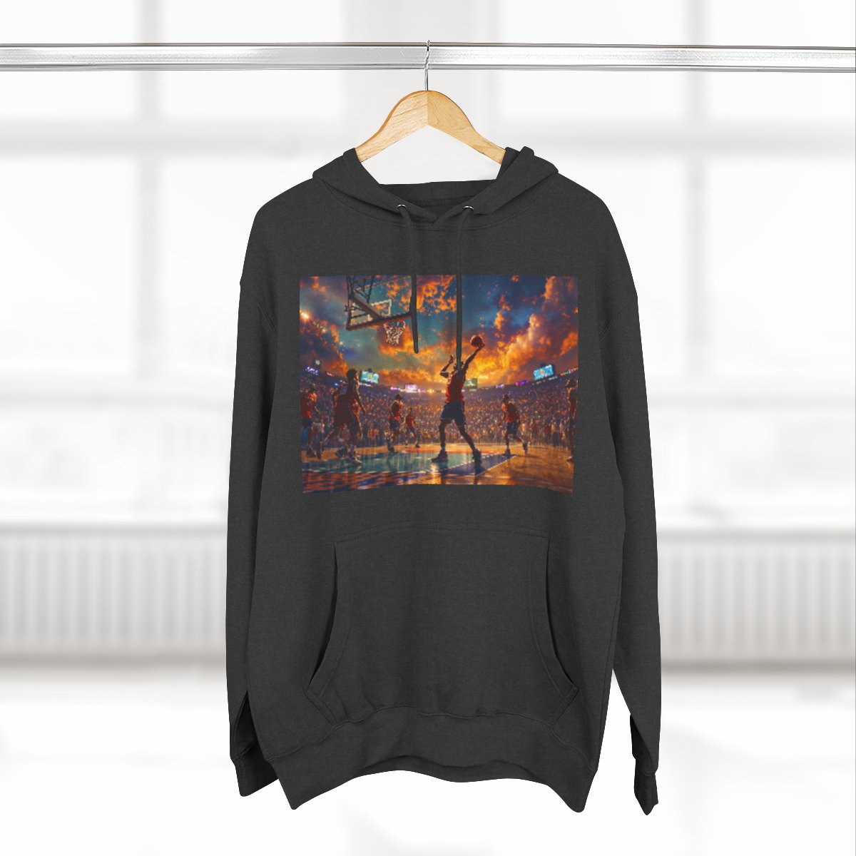 Color: Charcoal Heather | Size: S | Product: Basketball Game Vibrant Hoodie | Category: Unisex