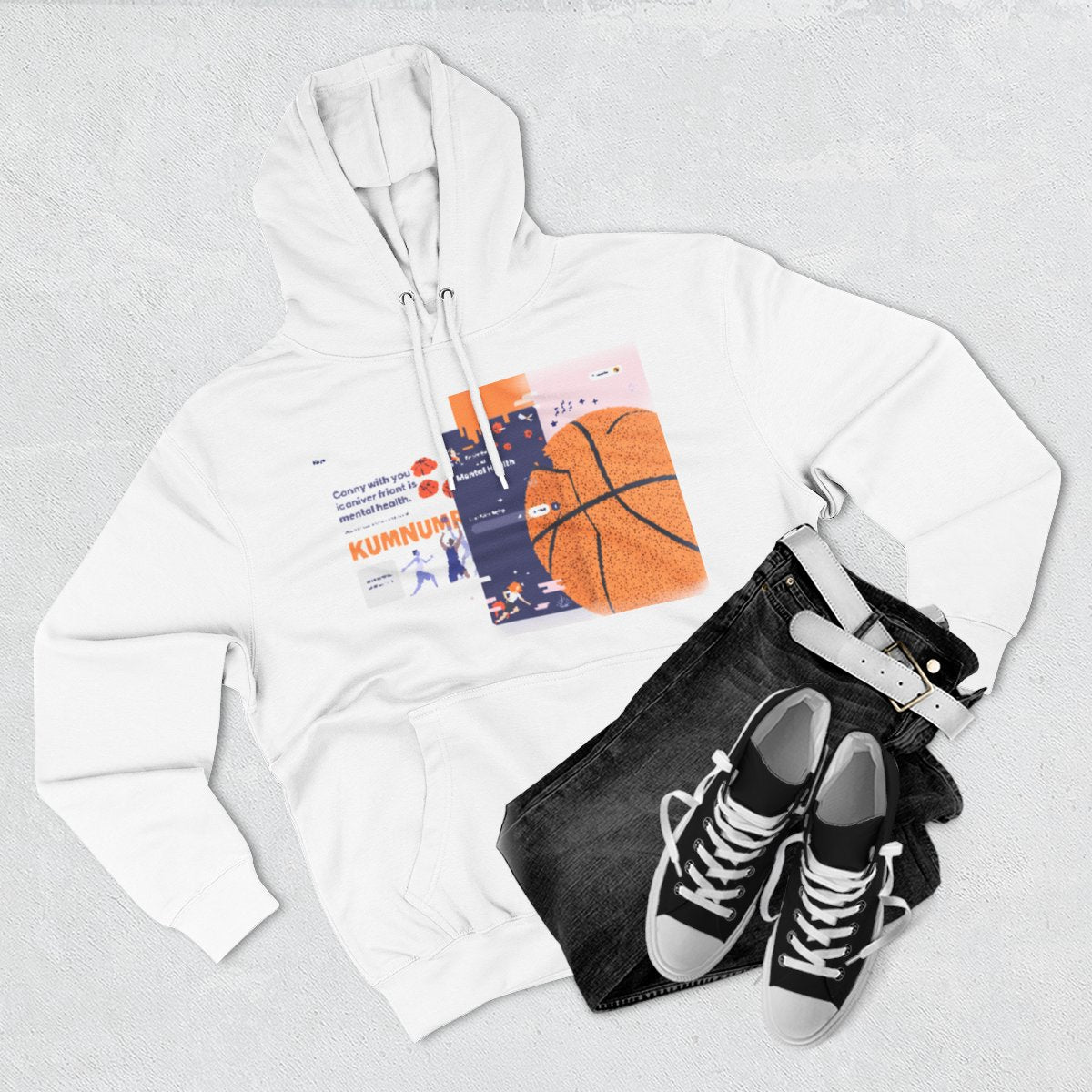 Color: White | Size: S | Product: Basketball Mental Awareness Hoodie | Category: Unisex