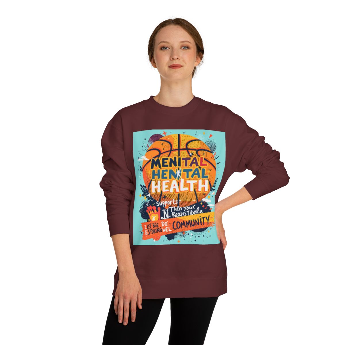 Color: Maroon | Size: XS | Product: Basketball Mental Health Awareness Crewneck | Category: Unisex