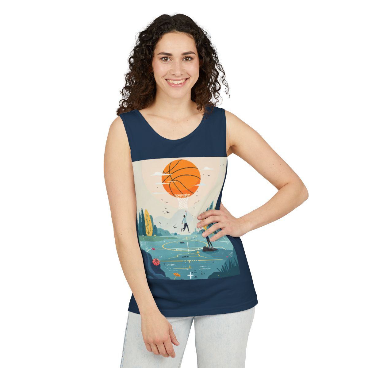 Color: True Navy | Size: S | Product: Basketball Mental Health Conceptual Tanktop | Category: Unisex
