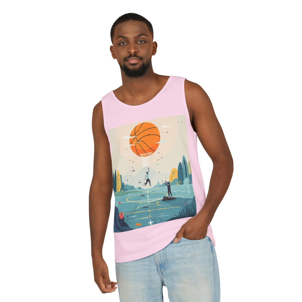 Color: Blossom | Size: S | Product: Basketball Mental Health Conceptual Tanktop | Category: Unisex