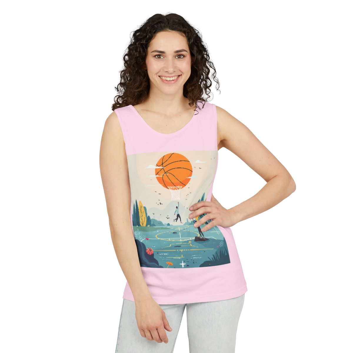 Color: Blossom | Size: S | Product: Basketball Mental Health Conceptual Tanktop | Category: Unisex