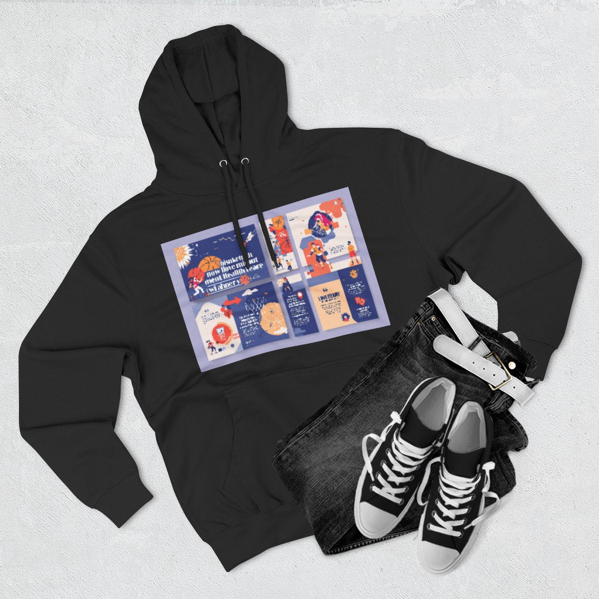 Color: Black | Size: S | Product: Basketball Mental Health Inspired Hoodie | Category: Unisex