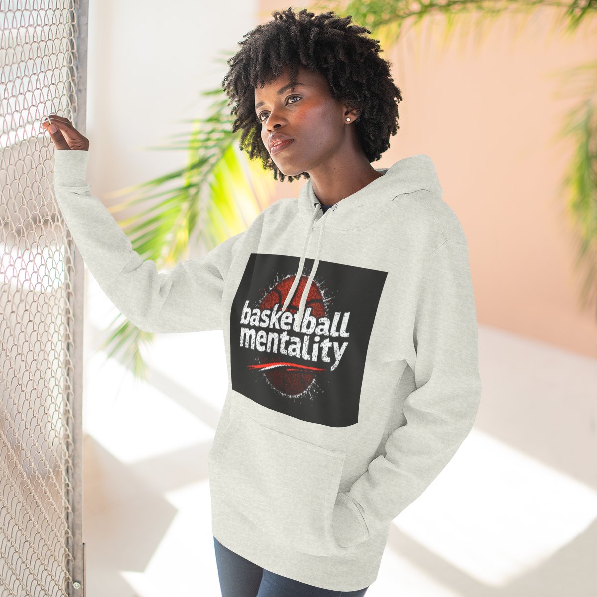 Color: Oatmeal Heather | Size: S | Product: Basketball Mentality Bold Graphic Hoodie | Category: Unisex