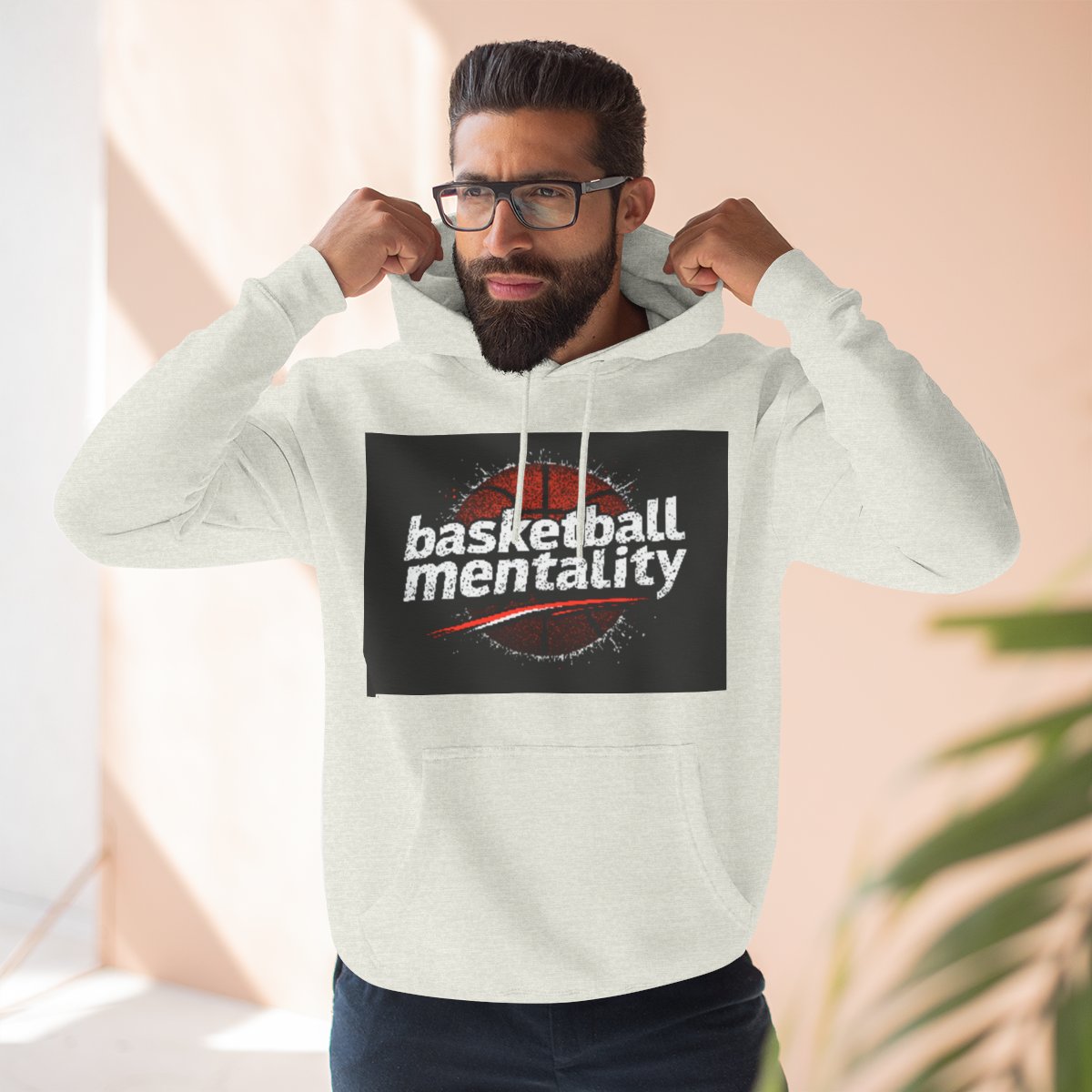 Color: Oatmeal Heather | Size: S | Product: Basketball Mentality Bold Graphic Hoodie | Category: Unisex