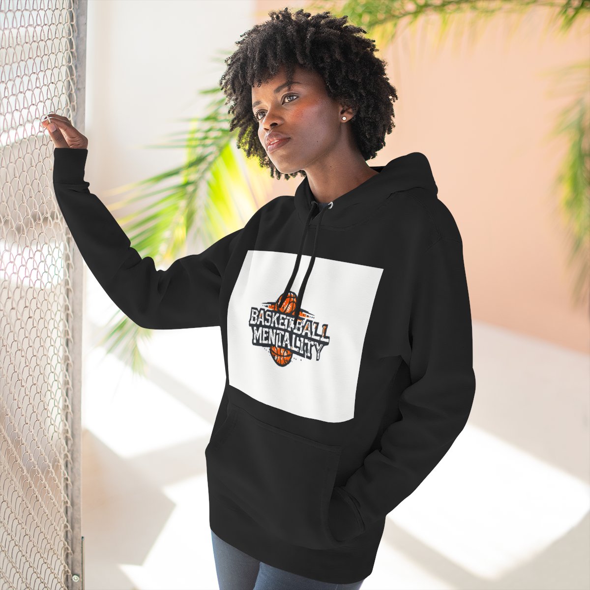 Color: Black | Size: S | Product: Basketball Mentality Typography Hoodie | Category: Unisex