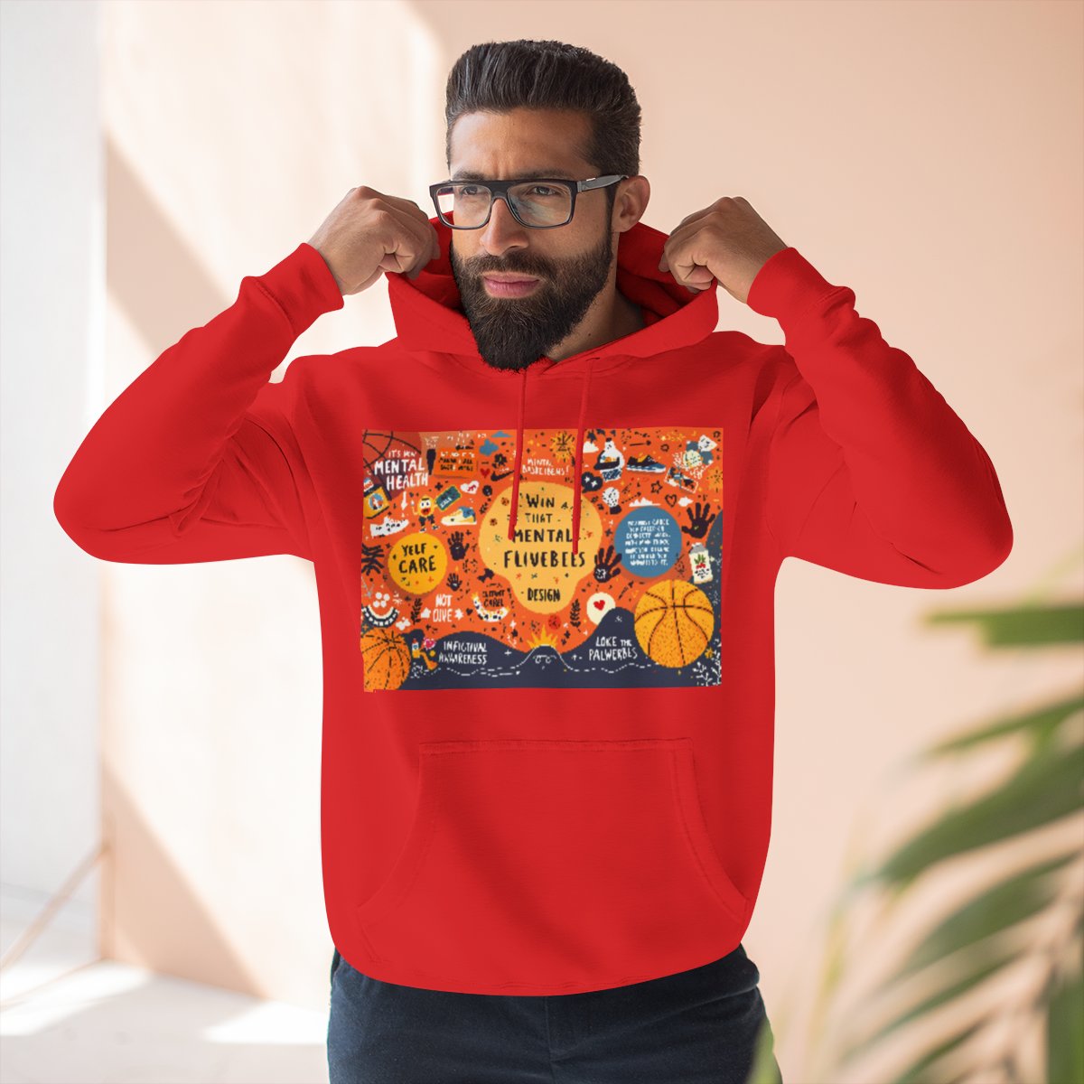 Color: Red | Size: S | Product: Basketball Wellness Inspirational Hoodie | Category: Unisex