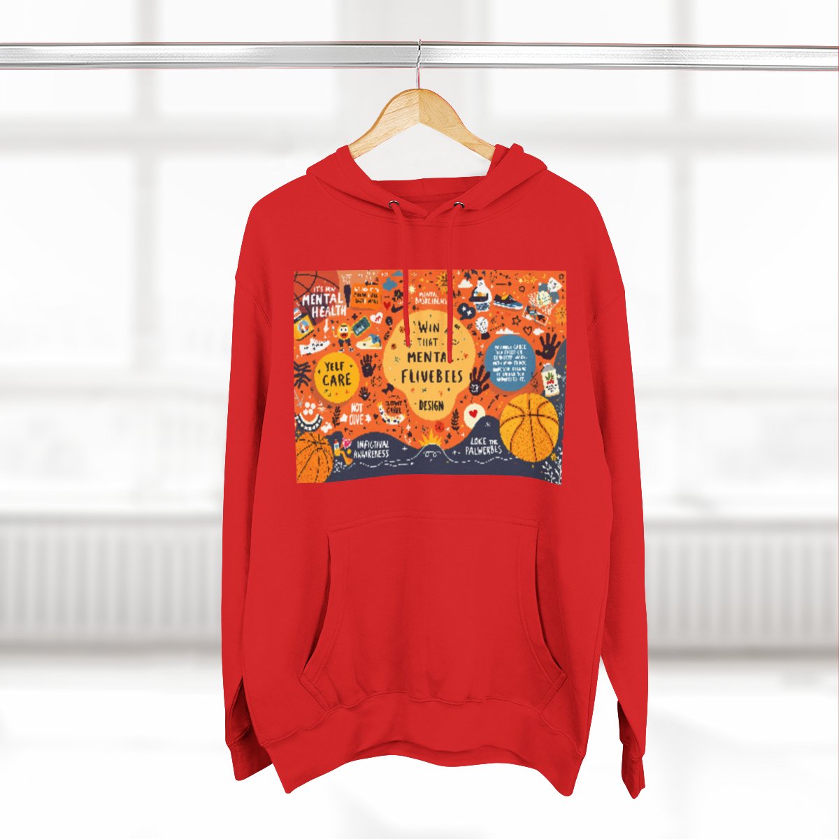 Color: Red | Size: S | Product: Basketball Wellness Inspirational Hoodie | Category: Unisex