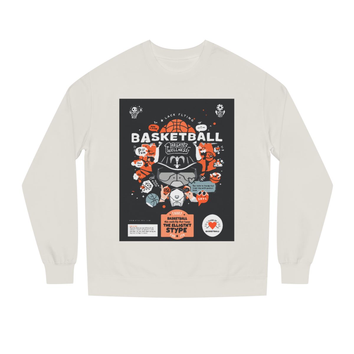 Color: Bone | Size: XS | Product: Basketball Wellness Theme Crewneck | Category: Unisex