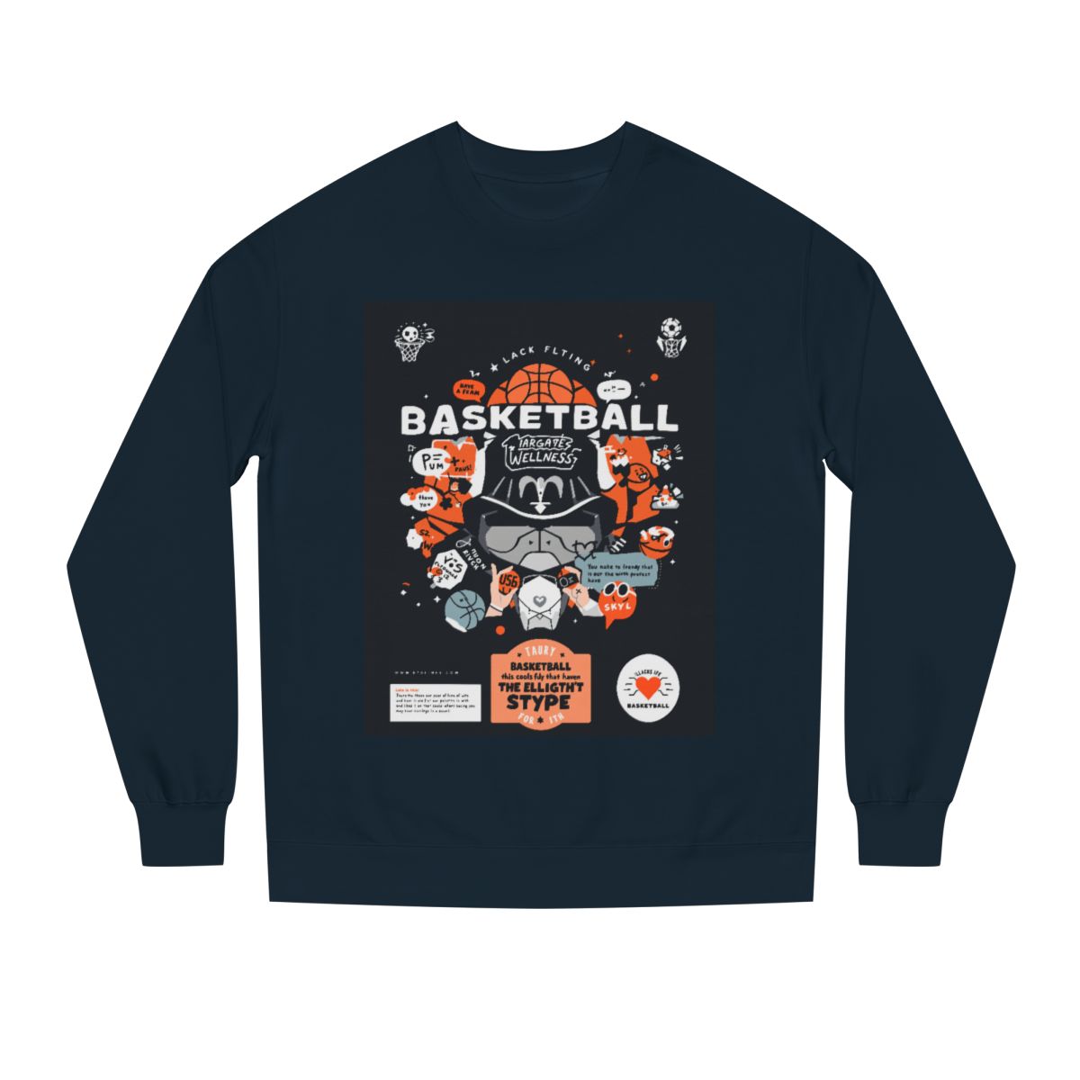Color: Classic Navy | Size: XS | Product: Basketball Wellness Theme Crewneck | Category: Unisex