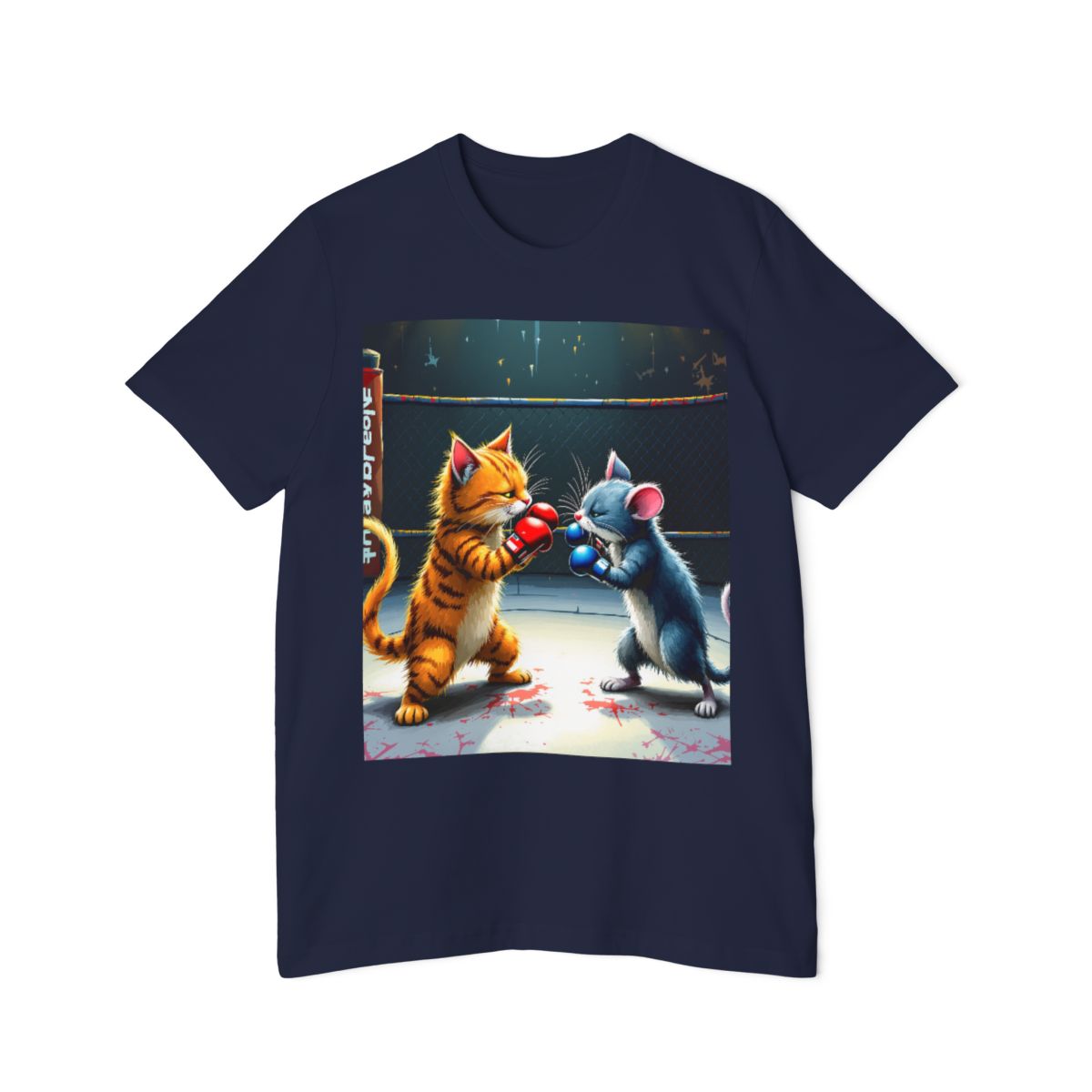 Color: Navy | Size: XS | Product: Cat and Mouse Boxing Fun T-Shirt | Category: Unisex
