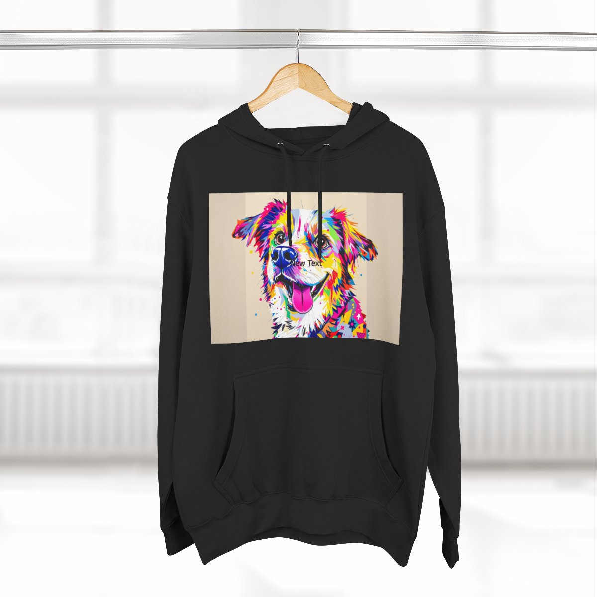 Color: Black | Size: S | Product: Charming Dog Abstract Hoodie | Category: Unisex