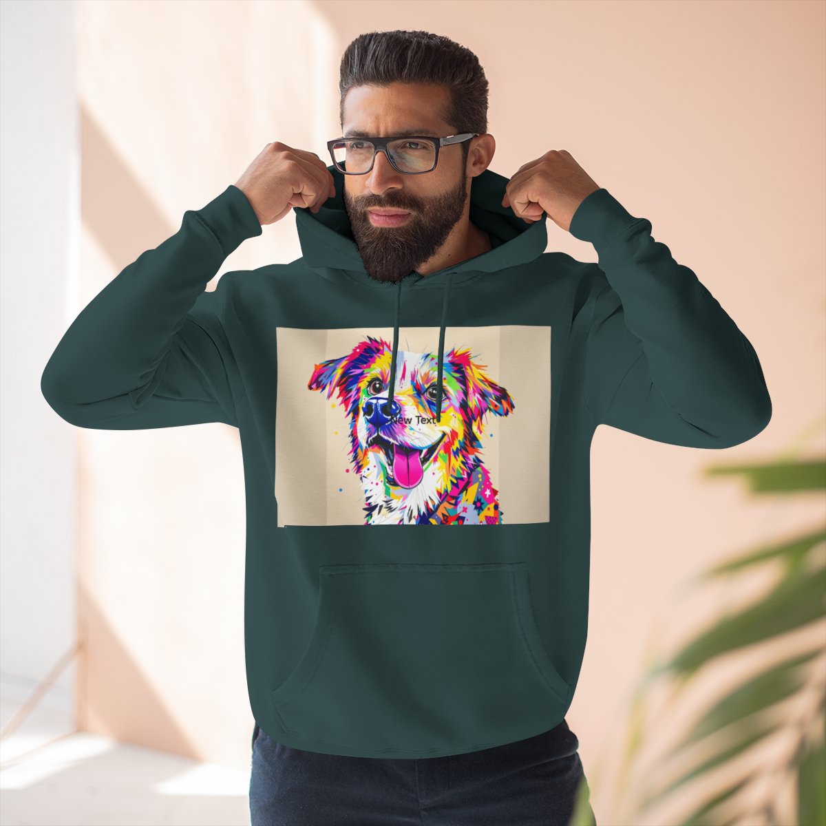 Color: Sports Green | Size: S | Product: Charming Dog Abstract Hoodie | Category: Unisex
