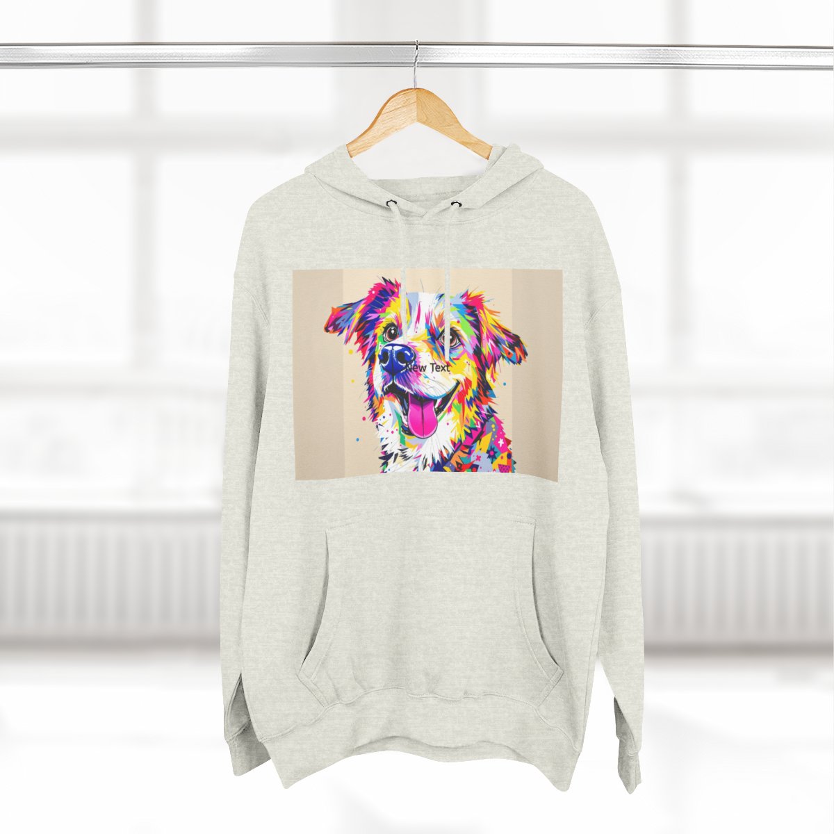 Color: Oatmeal Heather | Size: S | Product: Charming Dog Abstract Hoodie | Category: Unisex