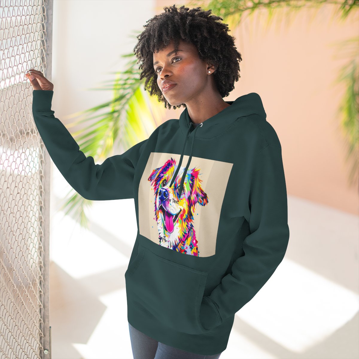 Color: Sports Green | Size: S | Product: Charming Dog Abstract Hoodie | Category: Unisex