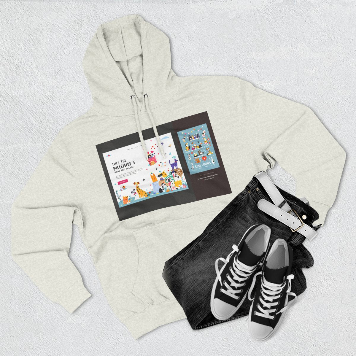 Color: Oatmeal Heather | Size: S | Product: Charming Dog Artistic Hoodie | Category: Unisex
