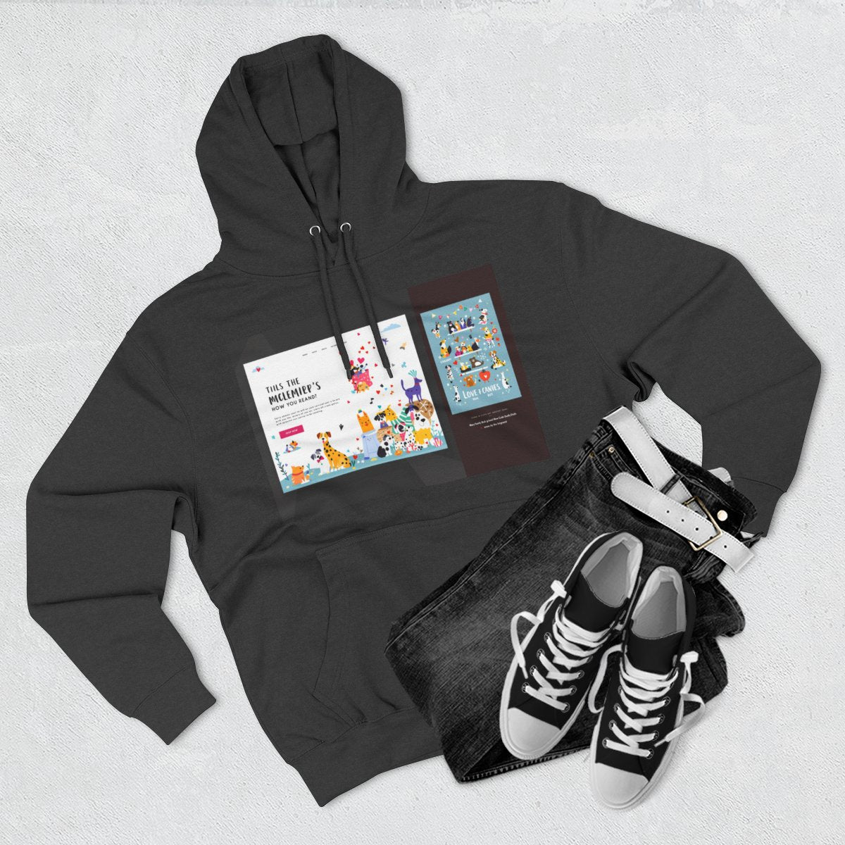 Color: Charcoal Heather | Size: S | Product: Charming Dog Artistic Hoodie | Category: Unisex