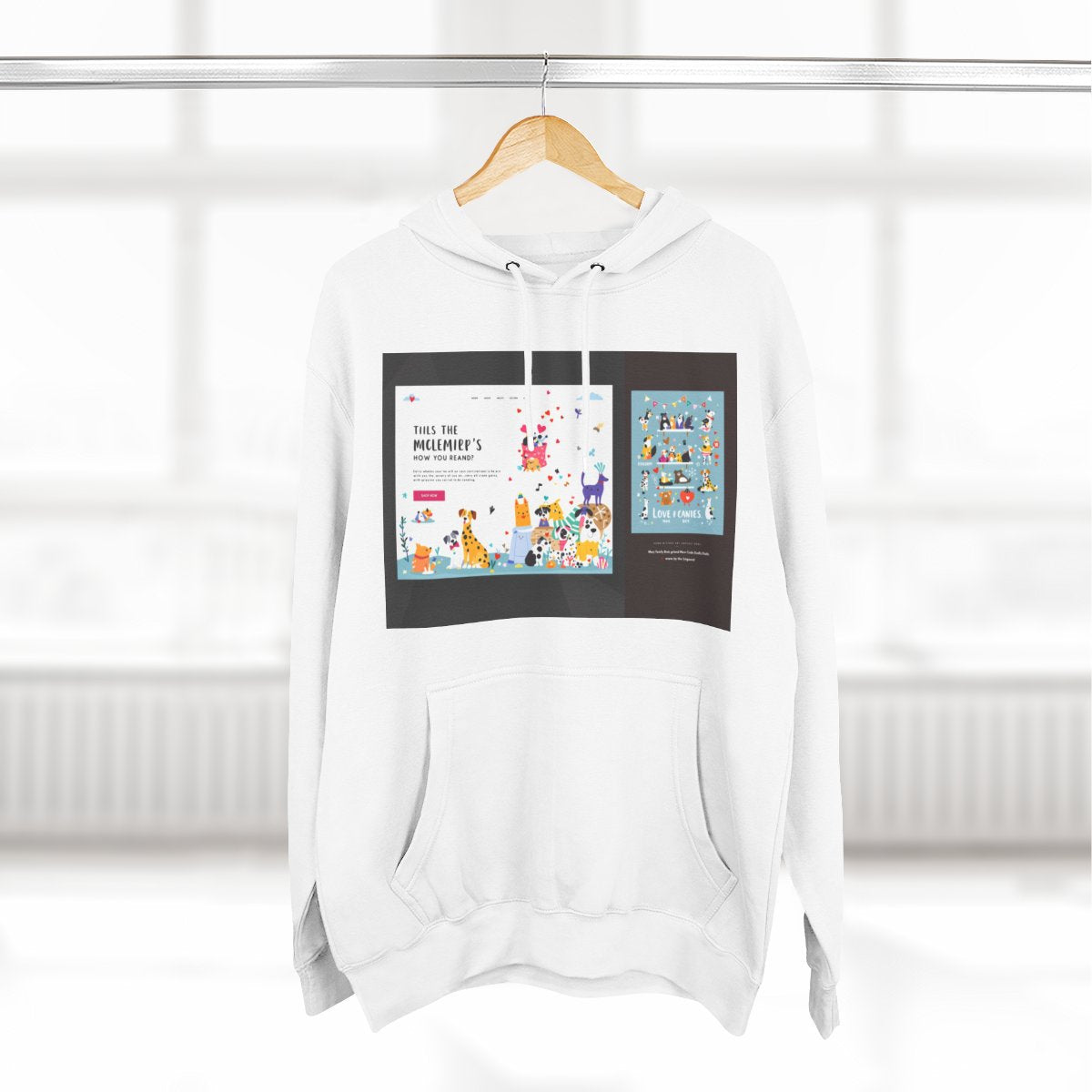 Color: White | Size: S | Product: Charming Dog Artistic Hoodie | Category: Unisex