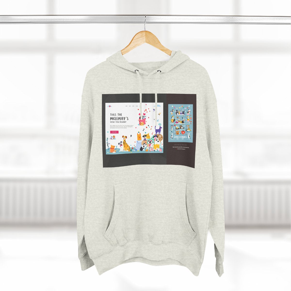 Color: Oatmeal Heather | Size: S | Product: Charming Dog Artistic Hoodie | Category: Unisex