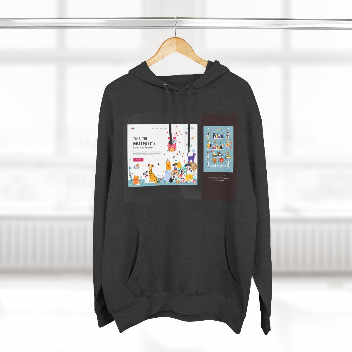 Color: Charcoal Heather | Size: S | Product: Charming Dog Artistic Hoodie | Category: Unisex