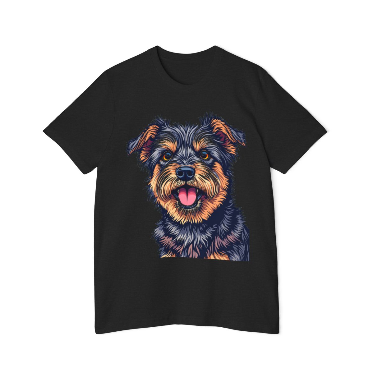 Color: Solid Black Blend | Size: XS | Product: Charming Dog Artistic T-Shirt | Category: Unisex