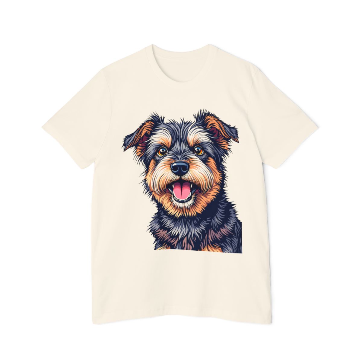 Color: Natural | Size: XS | Product: Charming Dog Artistic T-Shirt | Category: Unisex