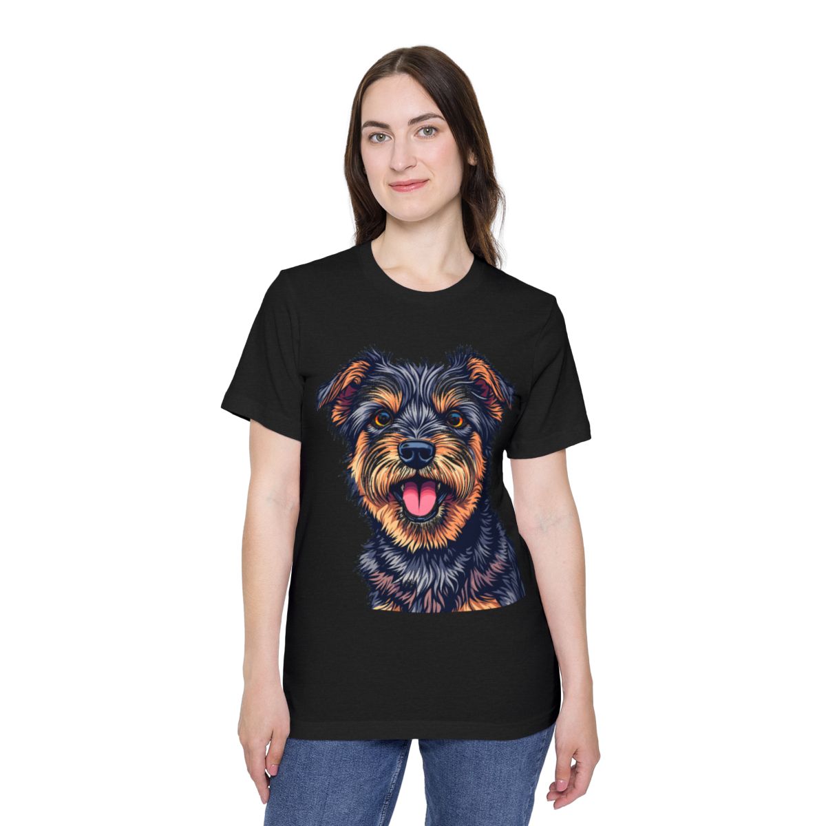 Color: Solid Black Blend | Size: XS | Product: Charming Dog Artistic T-Shirt | Category: Unisex