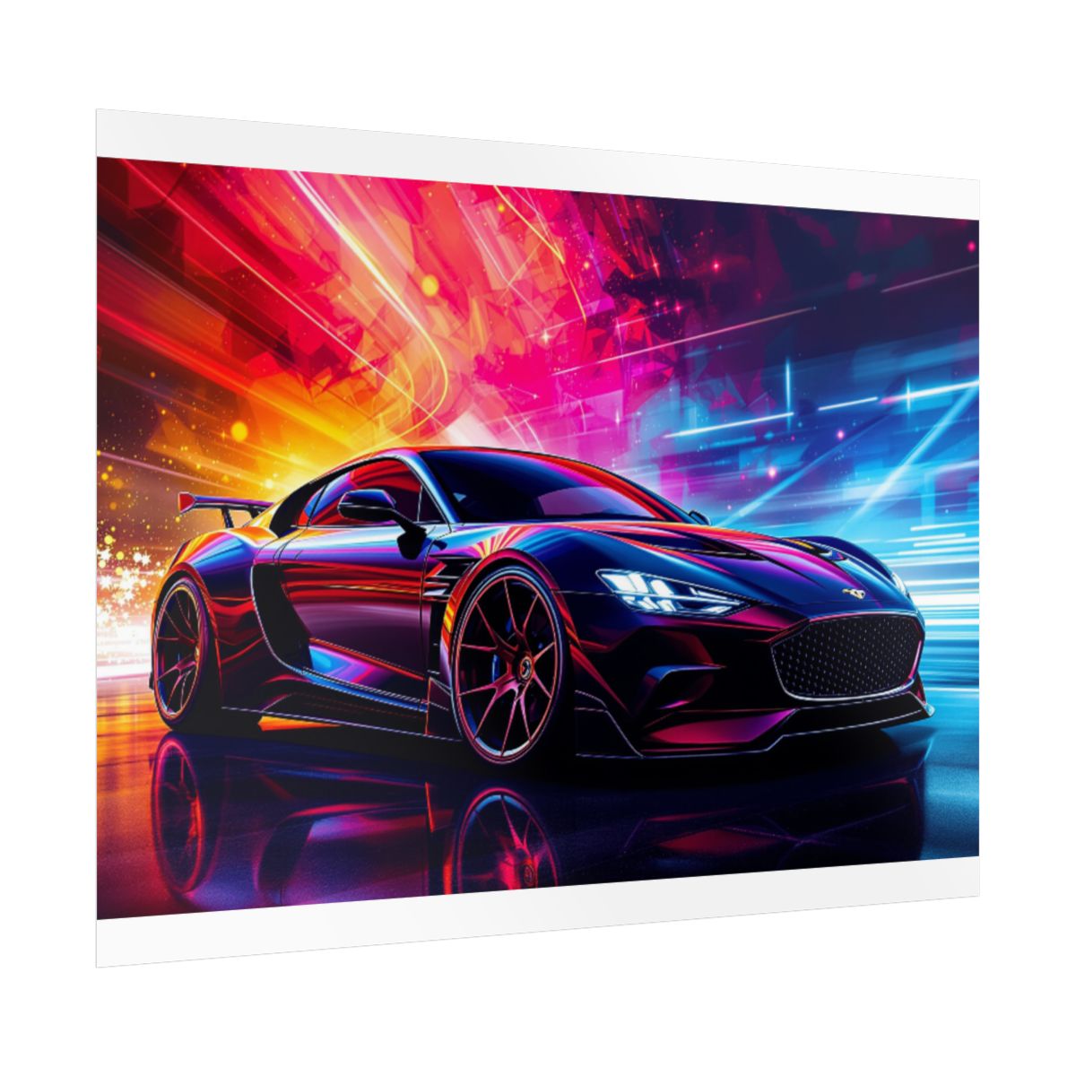 Size: 16″ x 12″ (Horizontal) | Product: Cool Car High Contrast Poster | Category: Unisex