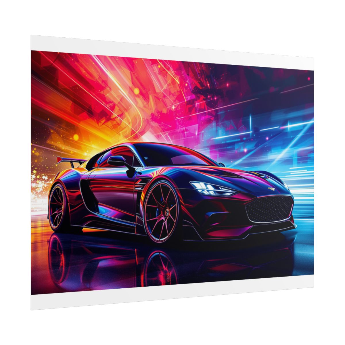 Size: 24″ x 18″ (Horizontal) | Product: Cool Car High Contrast Poster | Category: Unisex