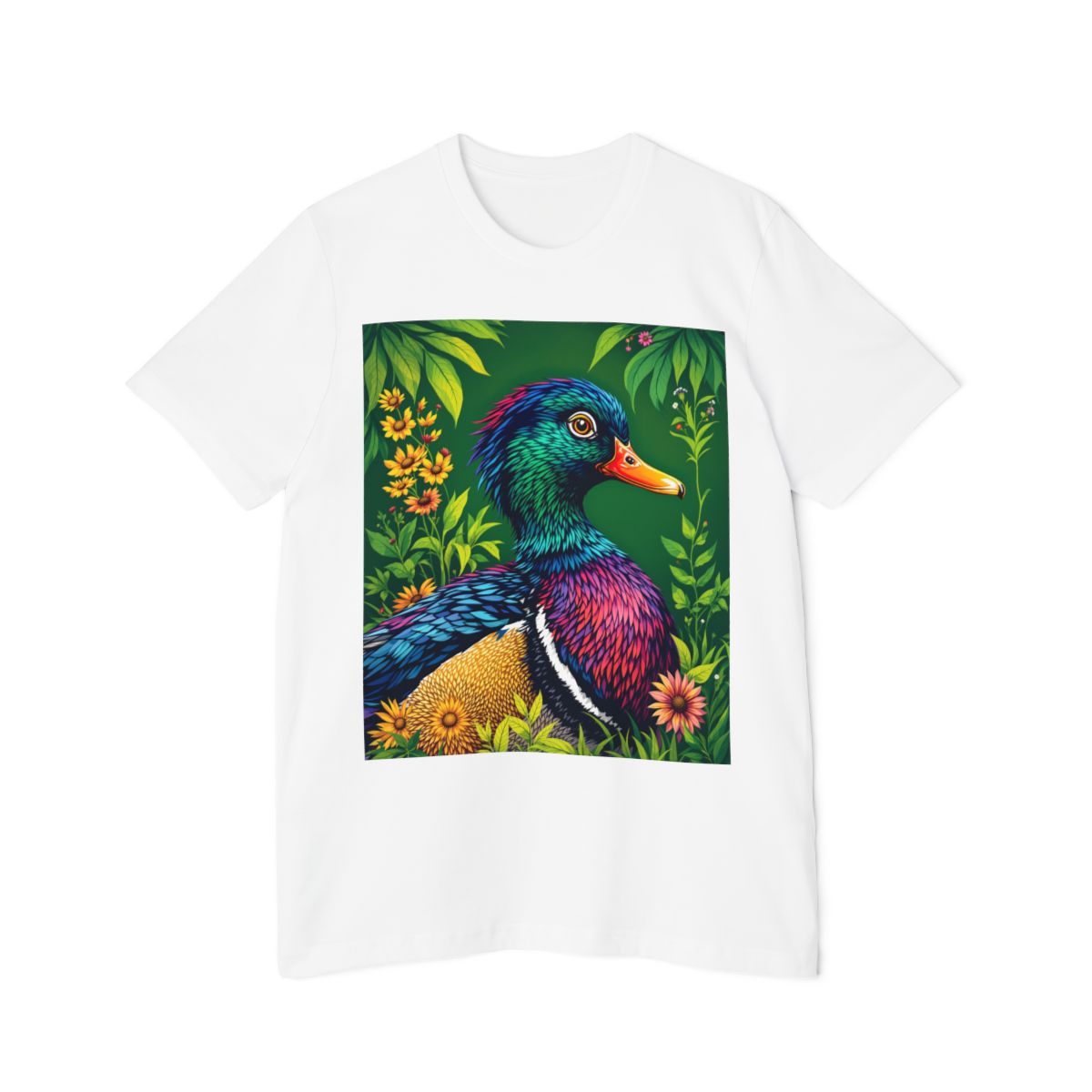 Color: White | Size: XS | Product: Duck Illustration Graphic T-Shirt | Category: Unisex