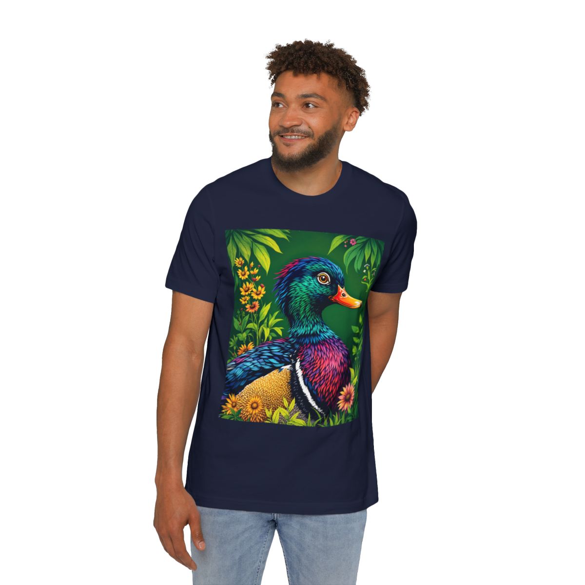Color: Navy | Size: XS | Product: Duck Illustration Graphic T-Shirt | Category: Unisex