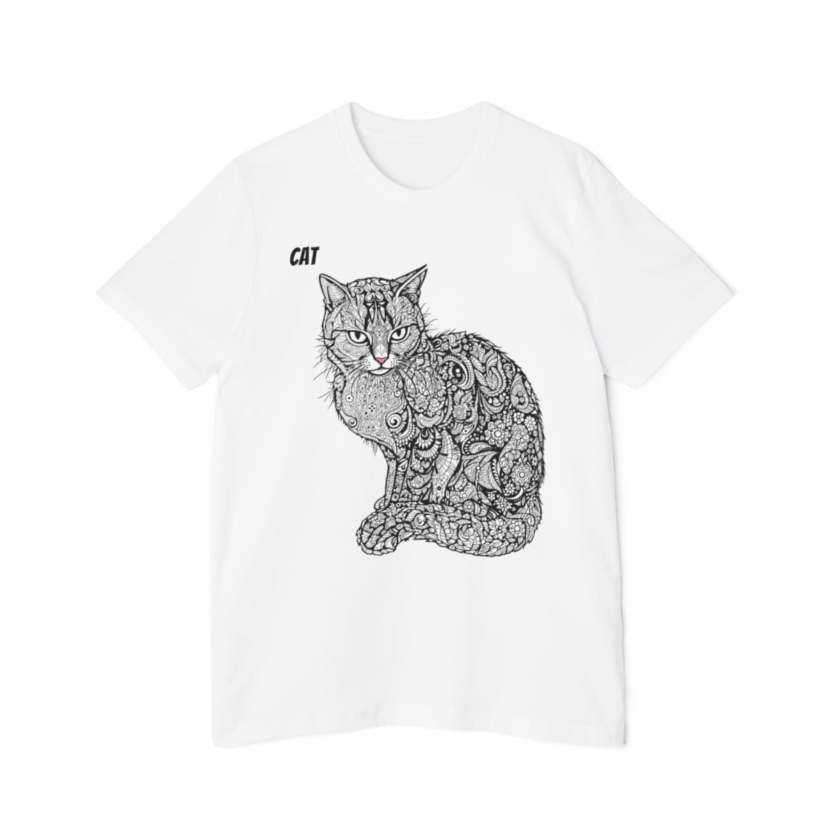 Color: White | Size: XS | Product: Elegant Cat Artistic T-Shirt | Category: Unisex