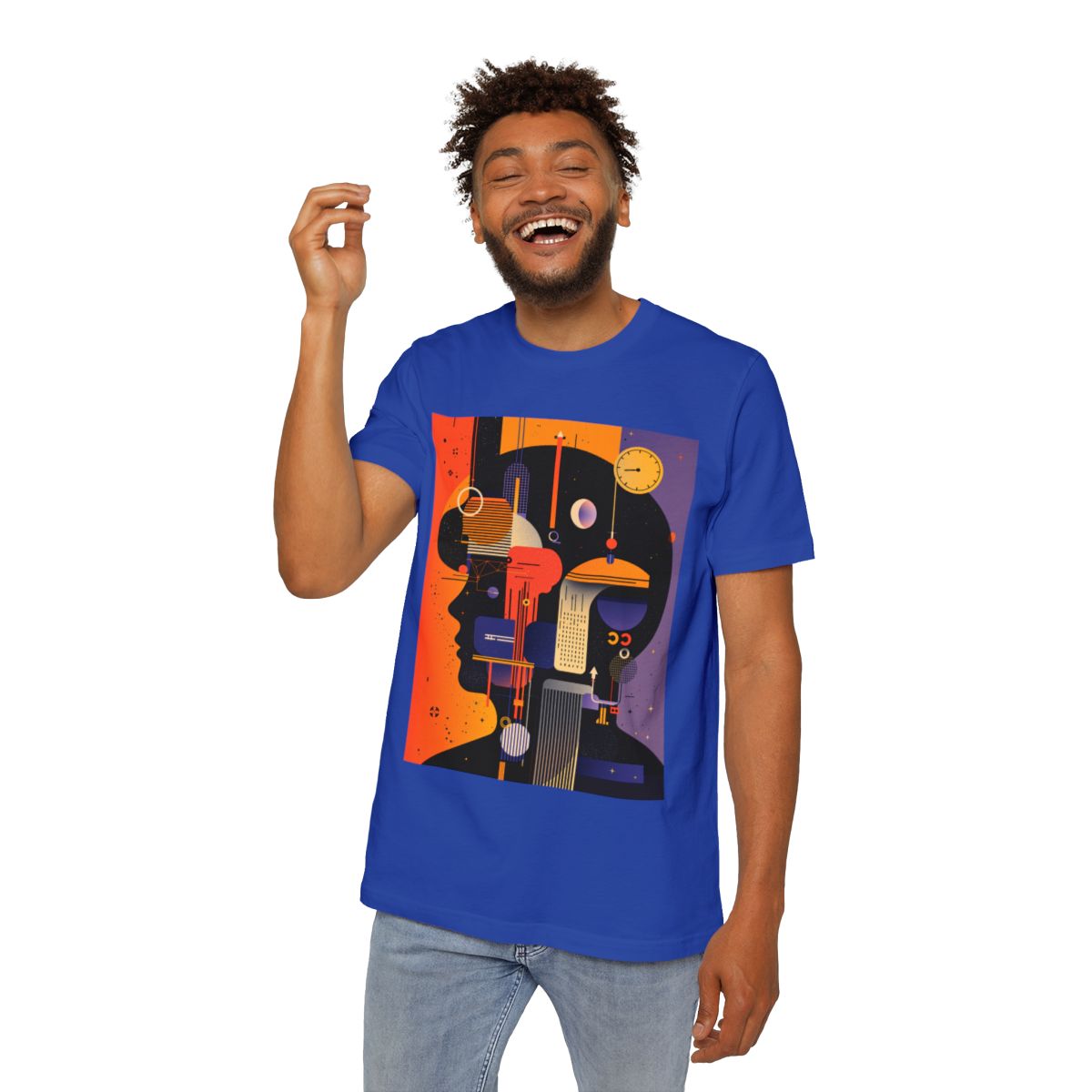 Color: True Royal | Size: XS | Product: Graphic Composition Artistic T-Shirt | Category: Unisex