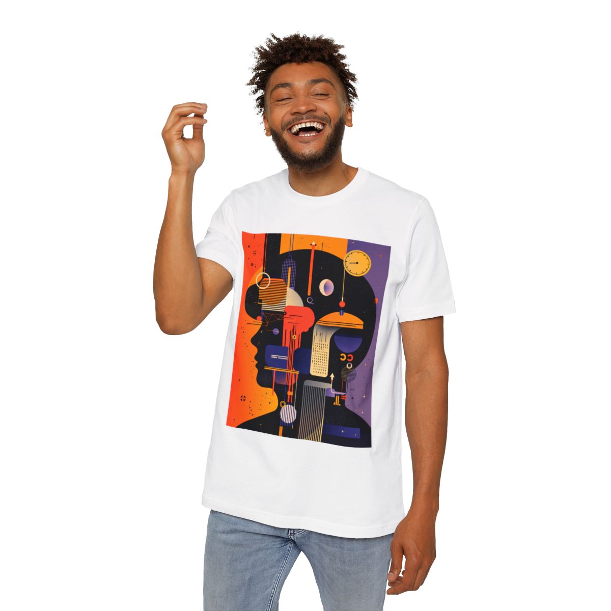 Color: White | Size: XS | Product: Graphic Composition Artistic T-Shirt | Category: Unisex