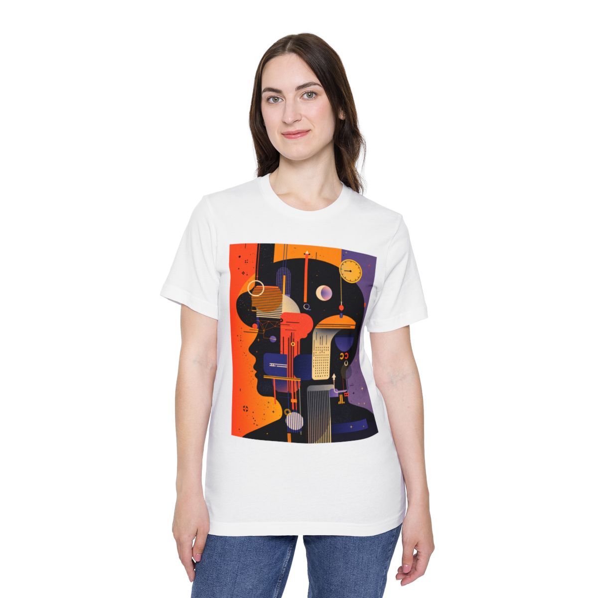 Color: White | Size: XS | Product: Graphic Composition Artistic T-Shirt | Category: Unisex